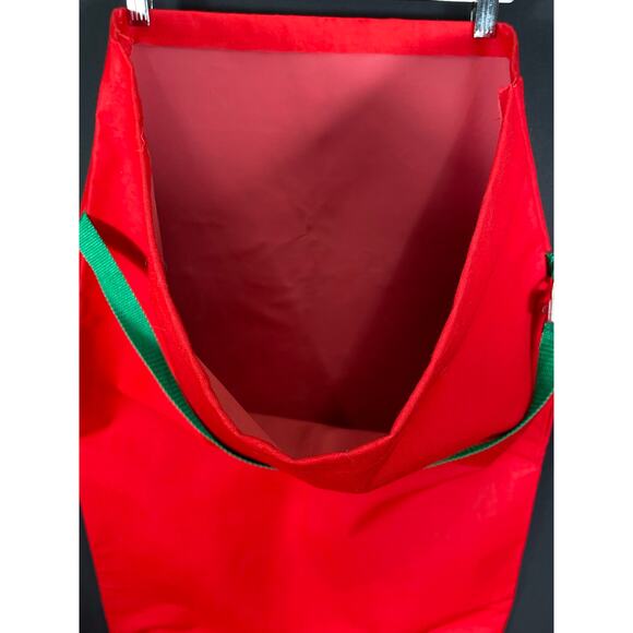 Vintage House Of Lloyd, Large Red Fabric Christmas Gift Bag, With Lock, 1988 - Picture 2 of 5